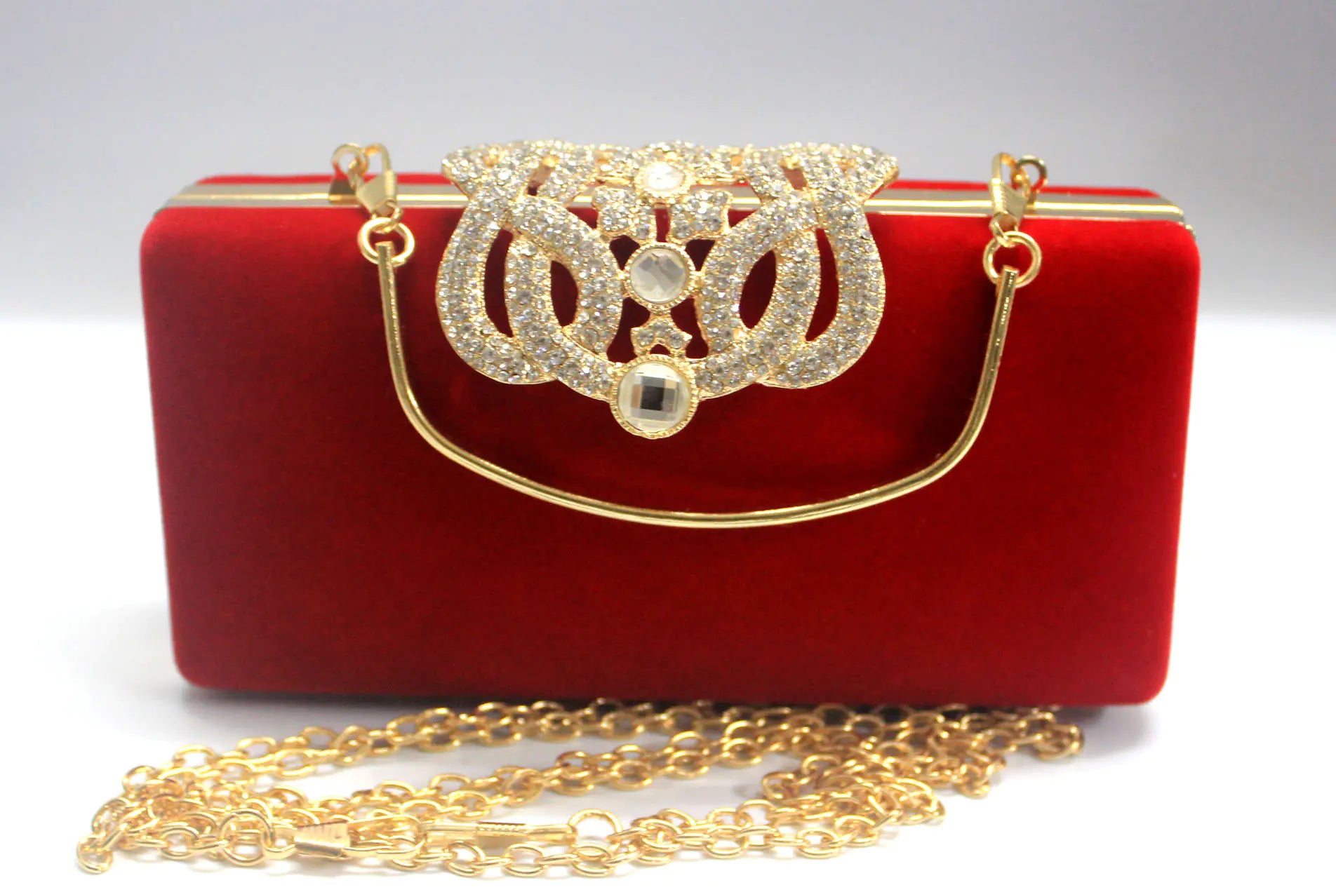 Rhinestone Crown Suede Bridal Bag for Ladies
