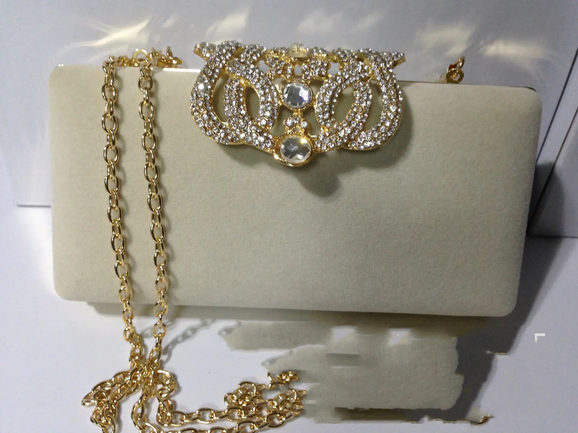 Rhinestone Crown Suede Bridal Bag for Ladies