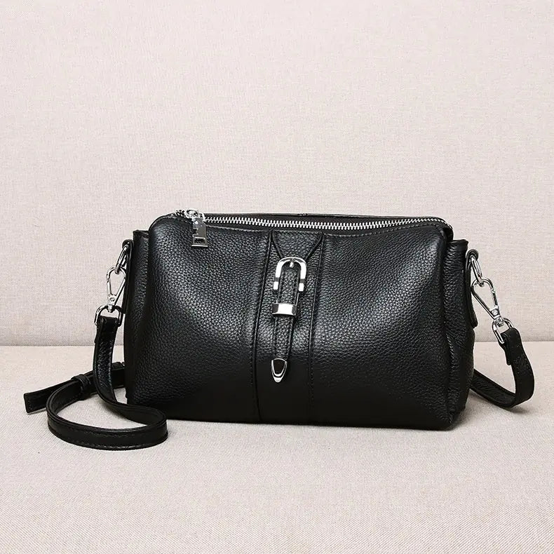 Large Capacity Leather Bucket Handbag
