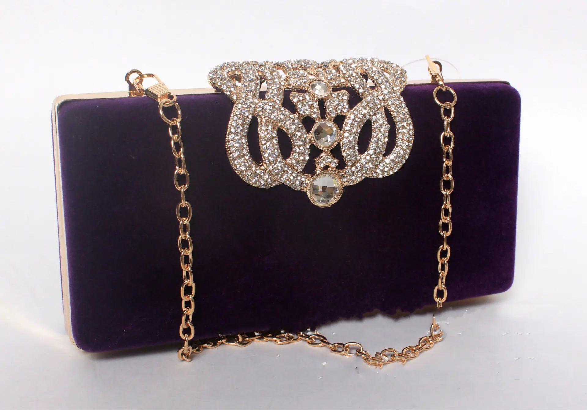 Rhinestone Crown Suede Bridal Bag for Ladies